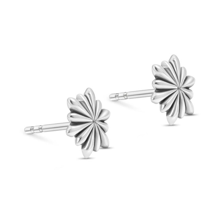 925 Silver Flower Studs with Gemstone - Chic Gift