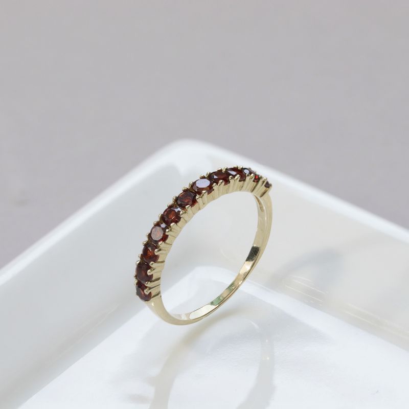 Yellow gold ring fan with Ruby 2.5 mm