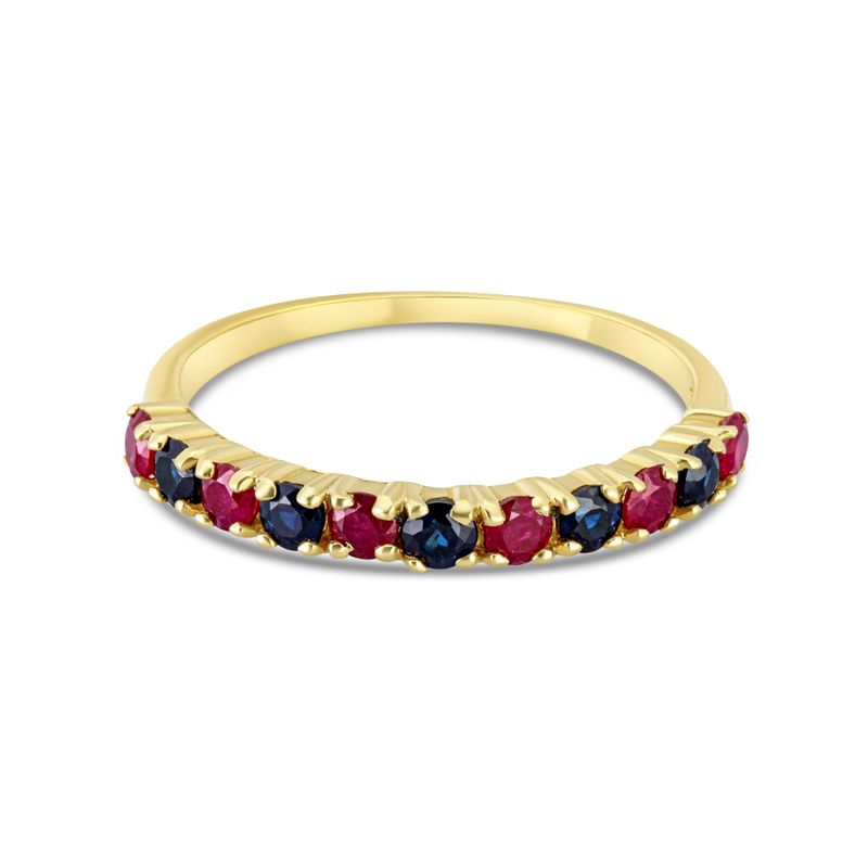 Yellow gold ring fan with Ruby 2.5 mm