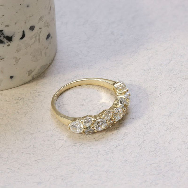 14K Gold Energy Ring with Zirconia Mix