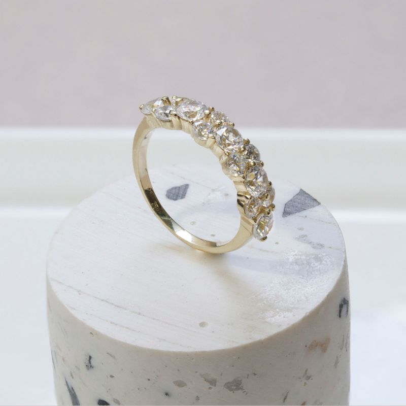 14K Gold Energy Ring with Zirconia Mix