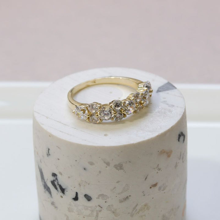 14K Gold Energy Ring with Zirconia Mix