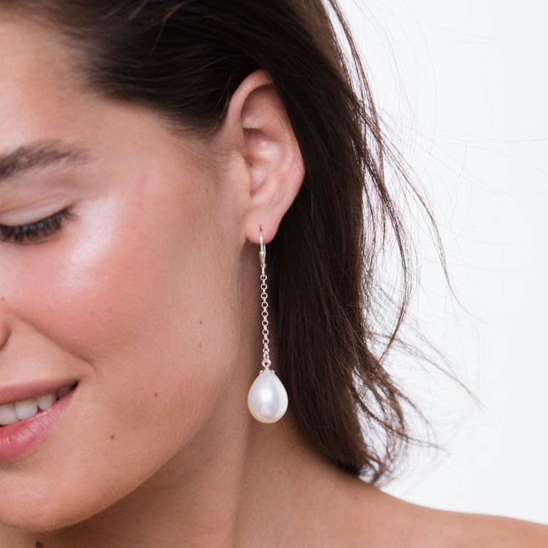 925 Silver Pearl Pendant Earrings