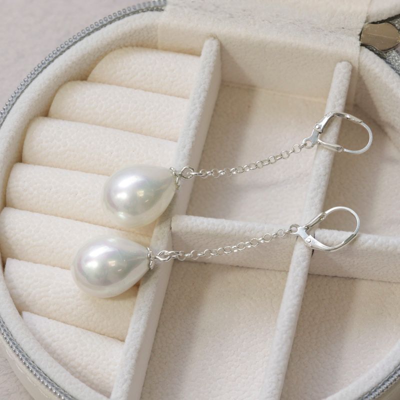 925 Silver Pearl Pendant Earrings