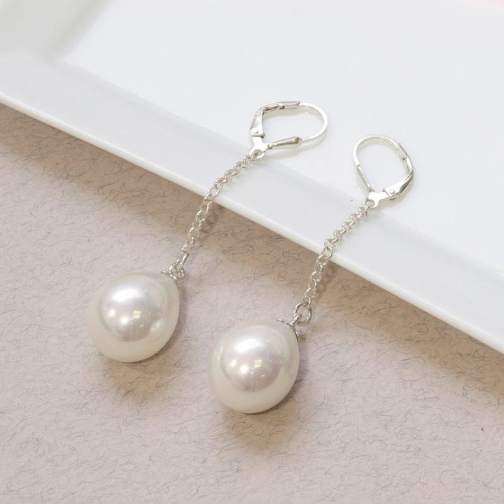 925 Silver Pearl Pendant Earrings