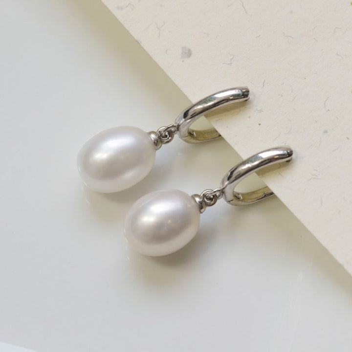 14K White Gold Earrings with Claudia and Pearl Pendant