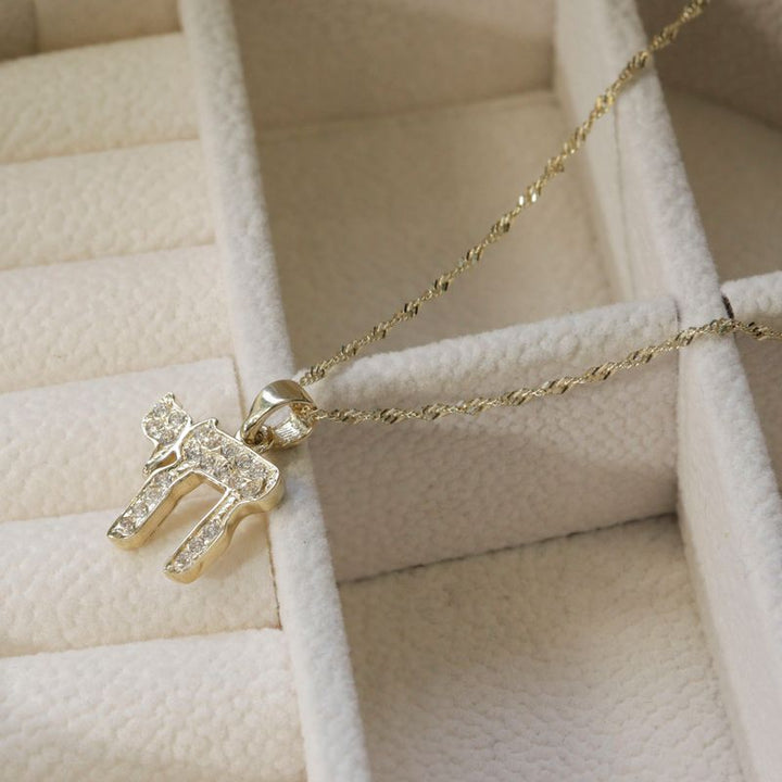 14K Gold Small Embellished Animal Pendant
