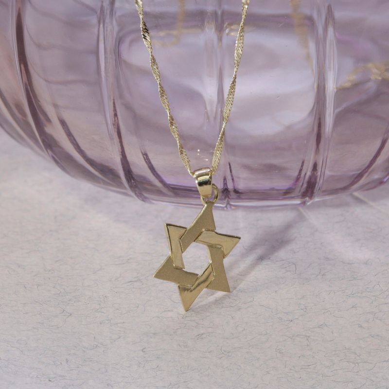 14K Gold David's Star Pendant