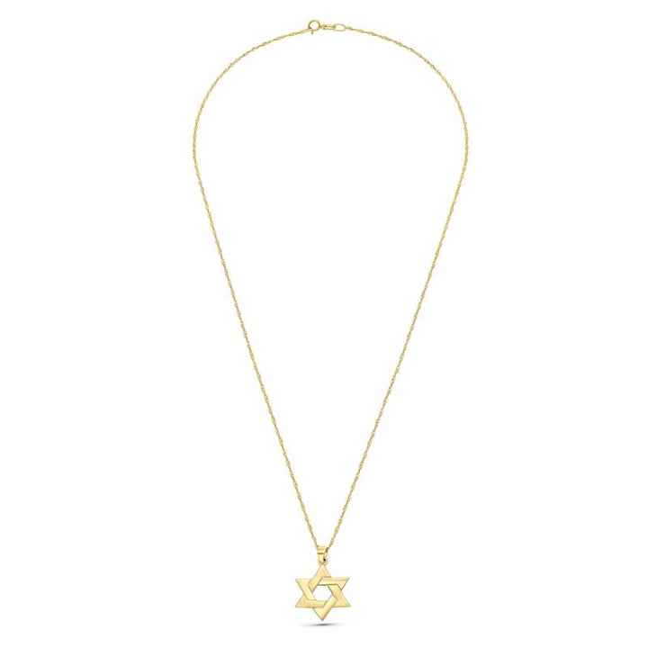 14K Gold Large Star of David Pendant