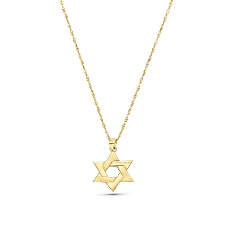 14K Gold Large Star of David Pendant