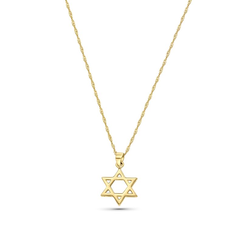 14K Gold Small Star of David Pendant