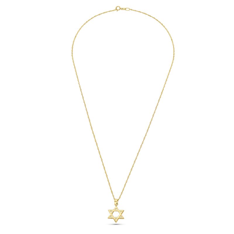 14K Gold Small Star of David Pendant