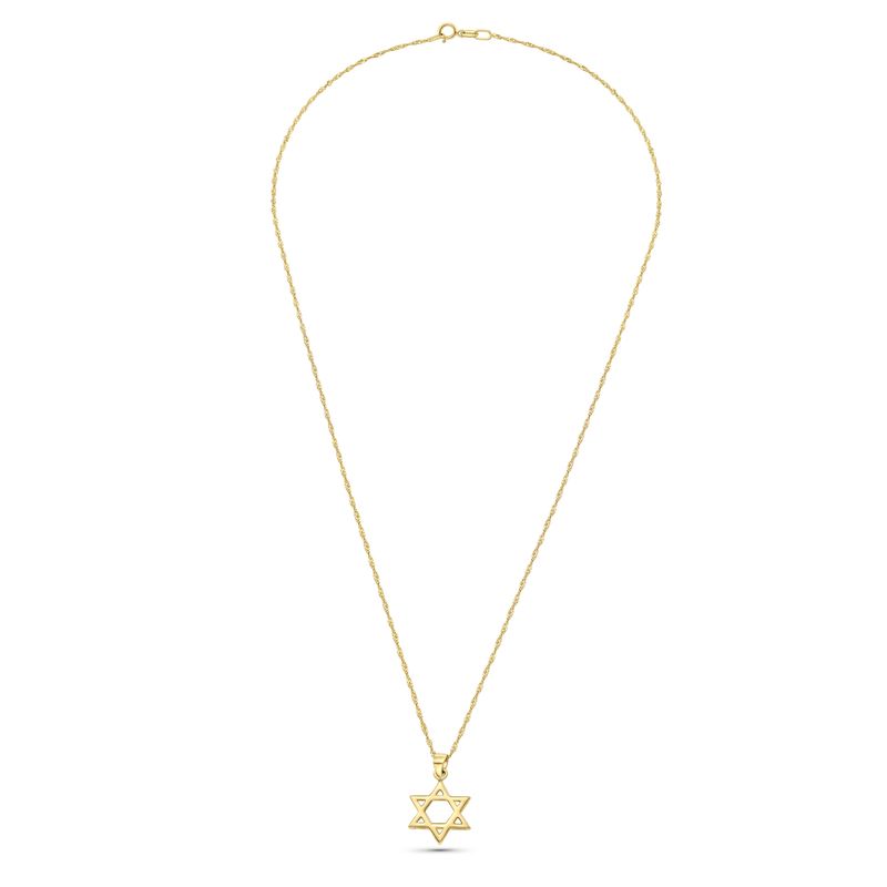 14K Gold Small Star of David Pendant