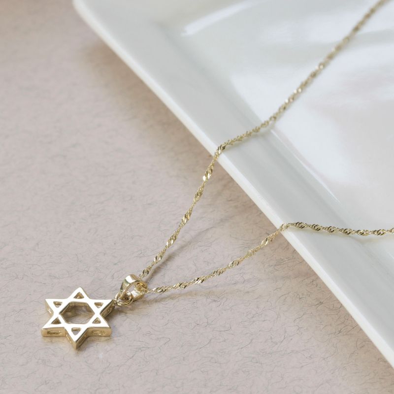 14K Gold Small Star of David Pendant