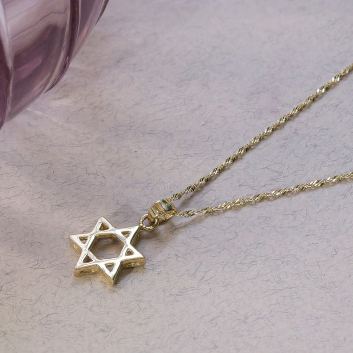 14K Gold Small Star of David Pendant