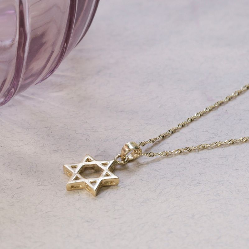 14K Gold Small Star of David Pendant