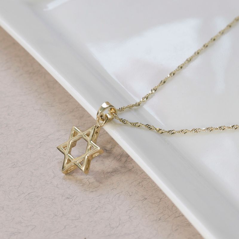 14K Gold Small Star of David Pendant