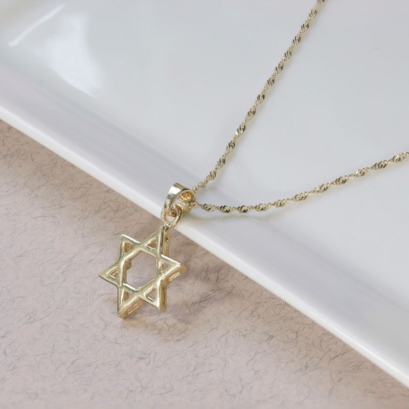 14K Gold Small Star of David Pendant