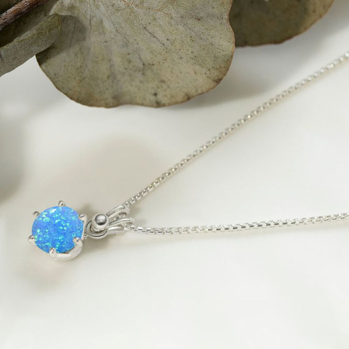 925 Silver Blue Opal Pendant