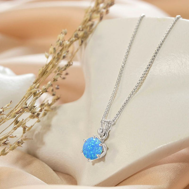 925 Silver Blue Opal Pendant