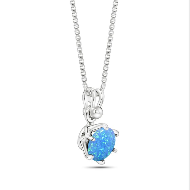 925 Silver Blue Opal Pendant