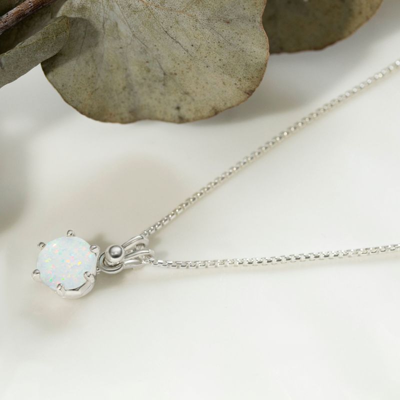 925 Silver White Opal Pendant