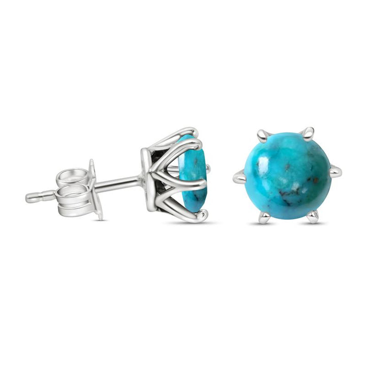 Silver earrings with turquoise stone