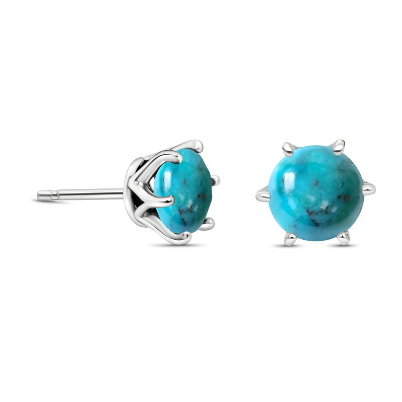Silver earrings with turquoise stone