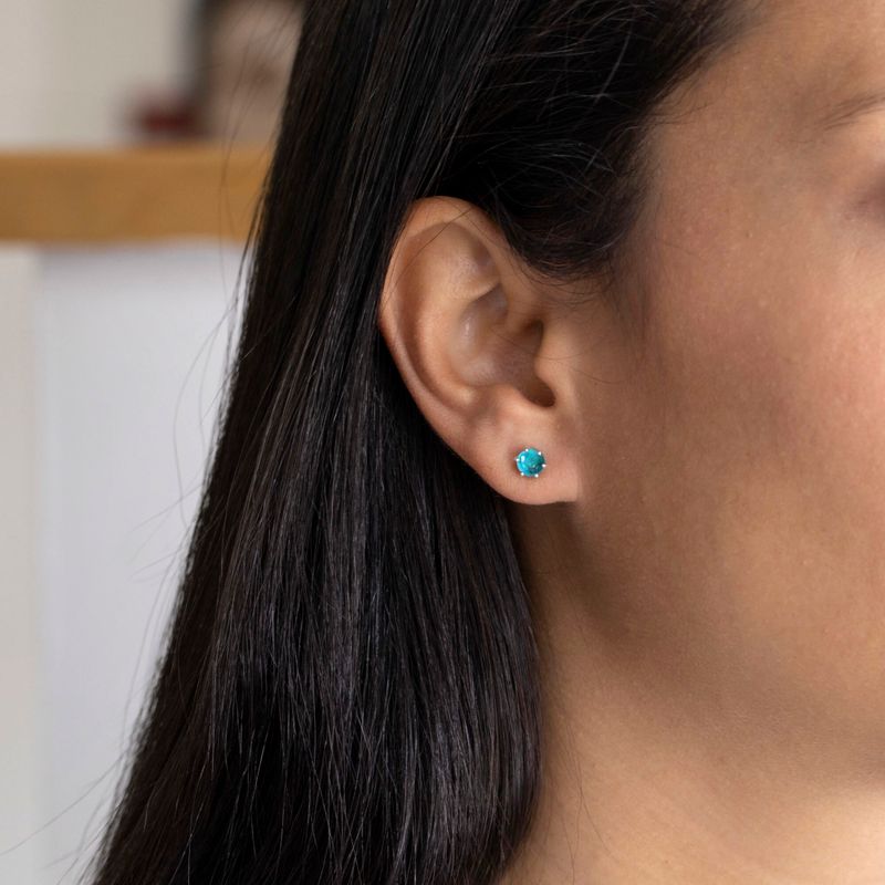 Silver earrings with turquoise stone