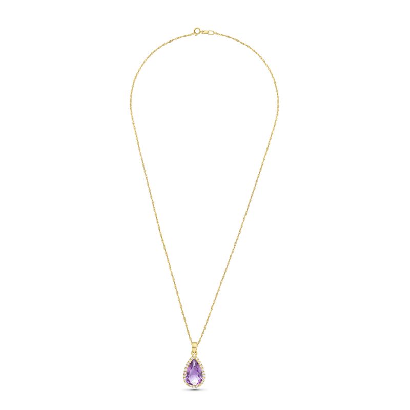 Ametist 14K Gold Pendant Inlay