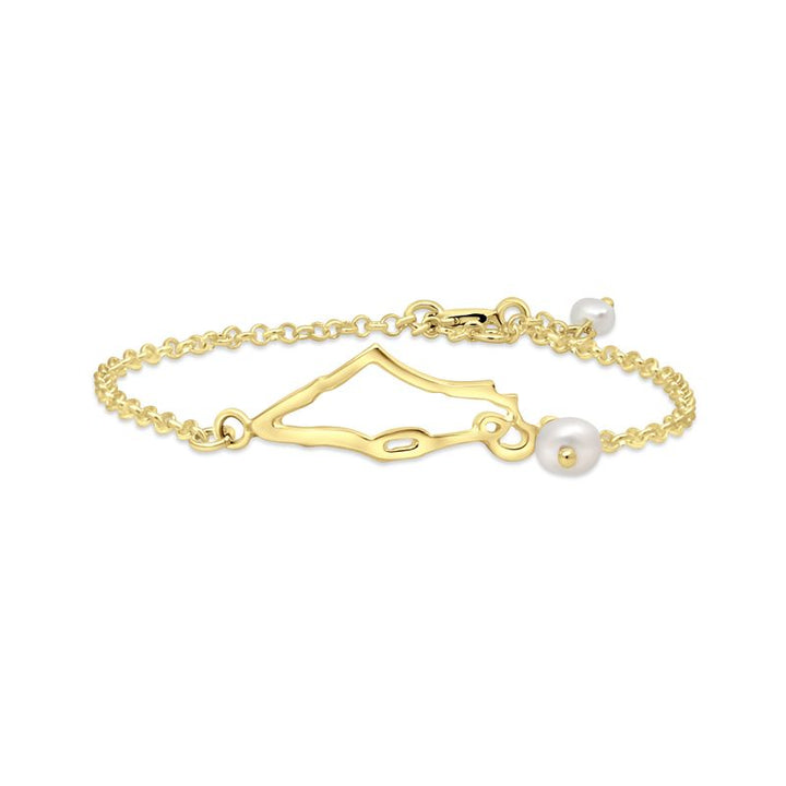 Israel Gold Plaited Bracelet with pearls