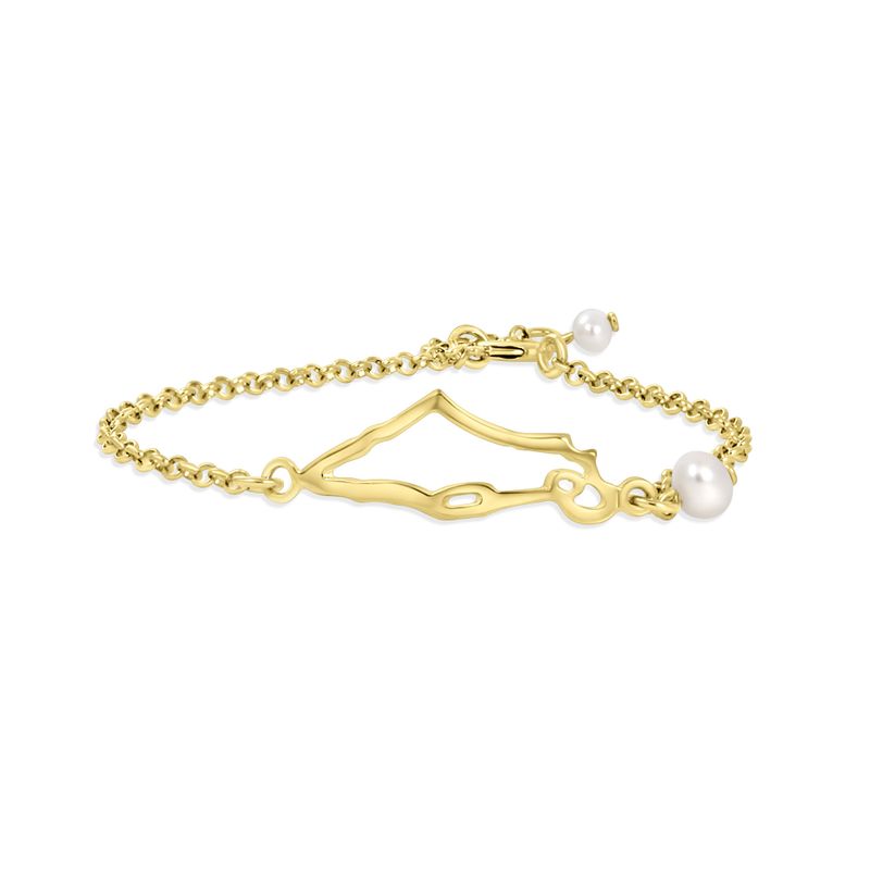 Israel Gold Plaited Bracelet with pearls