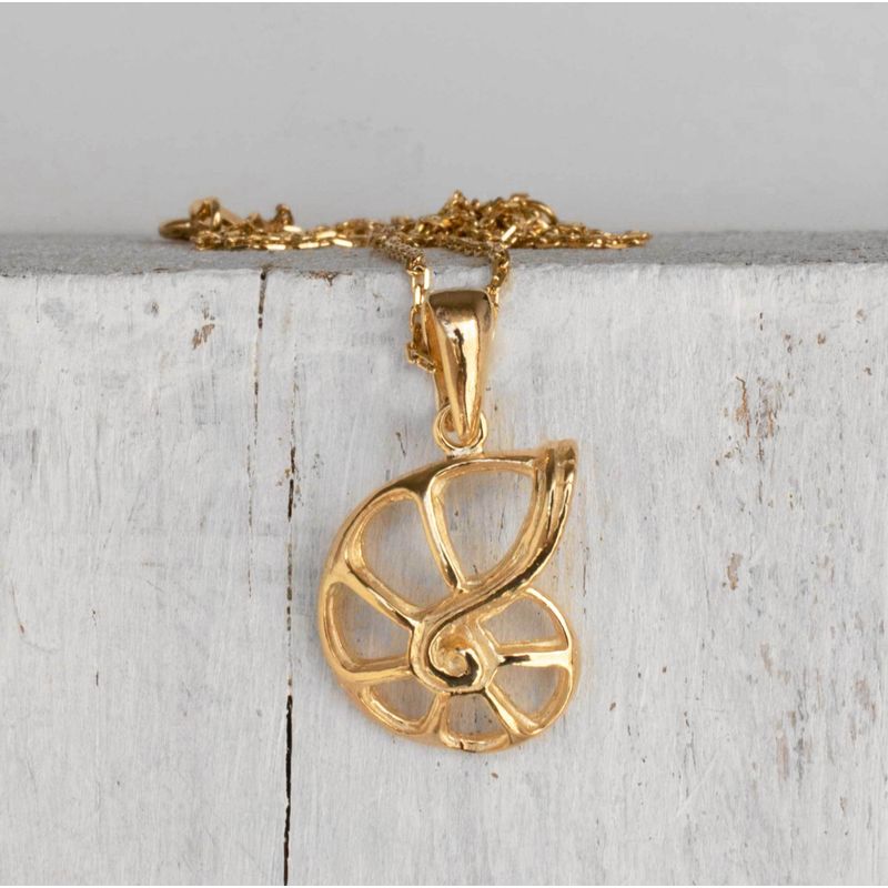 Yellow Gold Plated Shell Pendant