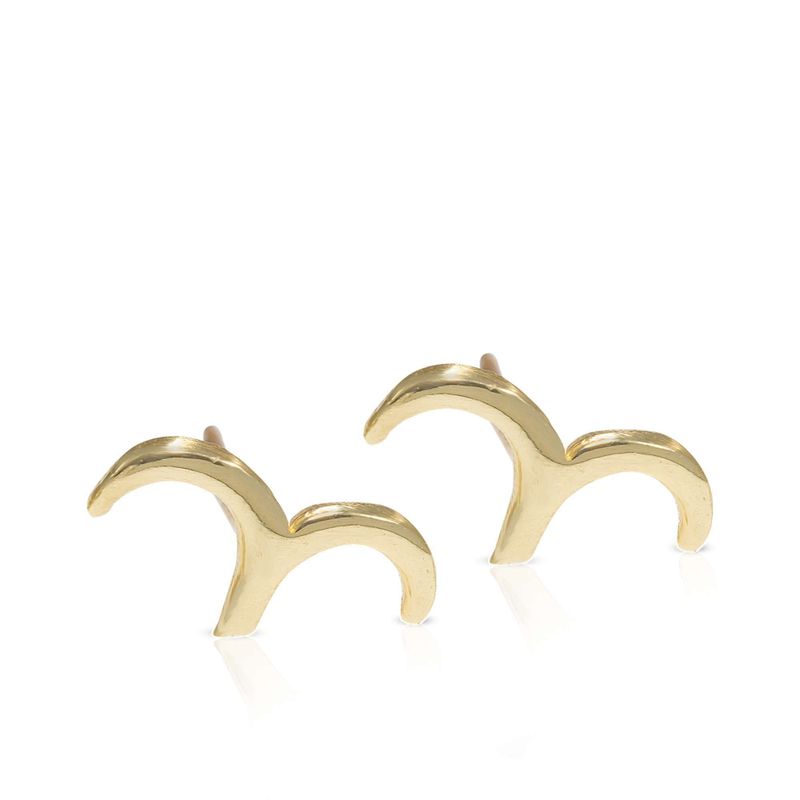 14k Solid Gold Bird Stud Earrings With Gold Closures