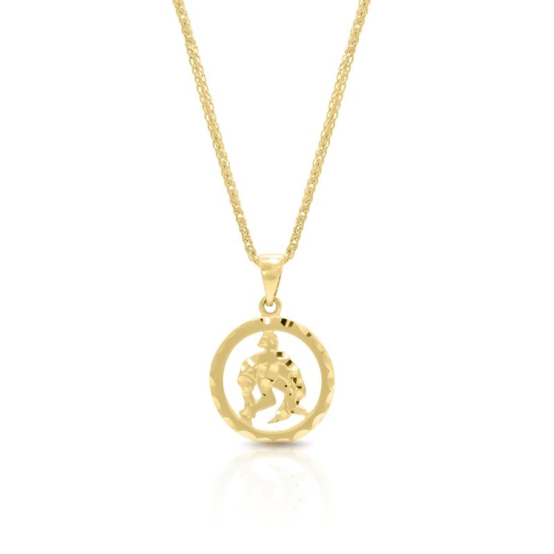 14K Yellow Gold Aquarius Pendant