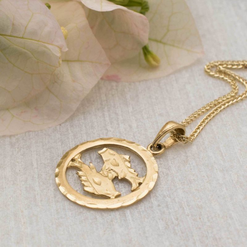 14K Yellow Gold Pisces Pendant