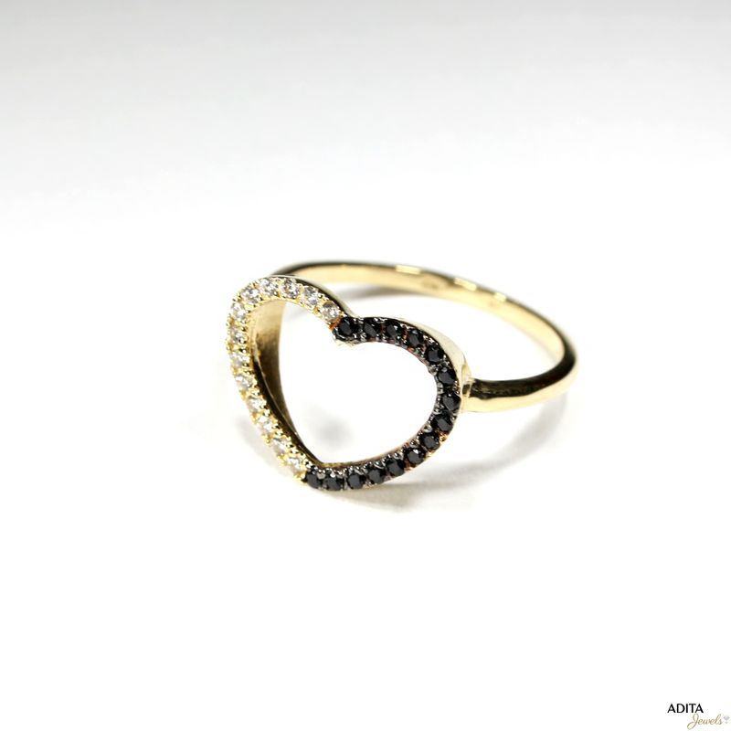 14K Yellow Gold Large Heart Ring