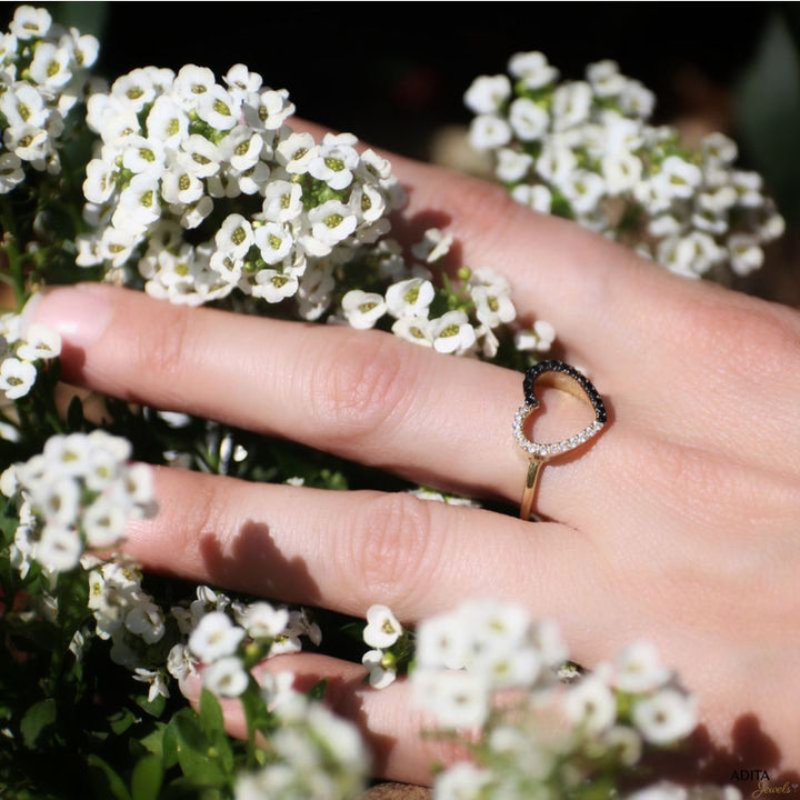 14K Yellow Gold Large Heart Ring