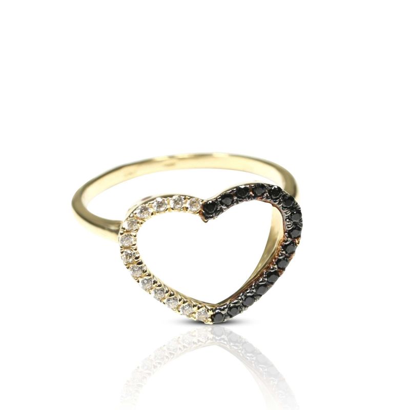 14K Yellow Gold Large Heart Ring