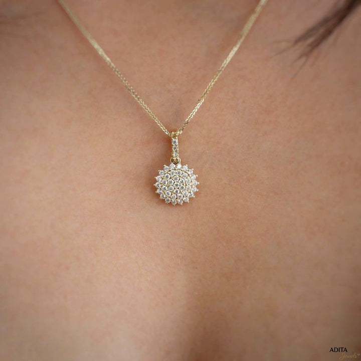 14K Yellow Gold White CZ Necklace