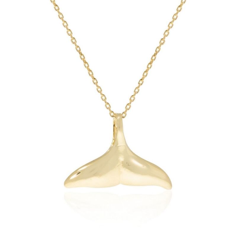 Yellow Gold Plated Whale Fin Pendant