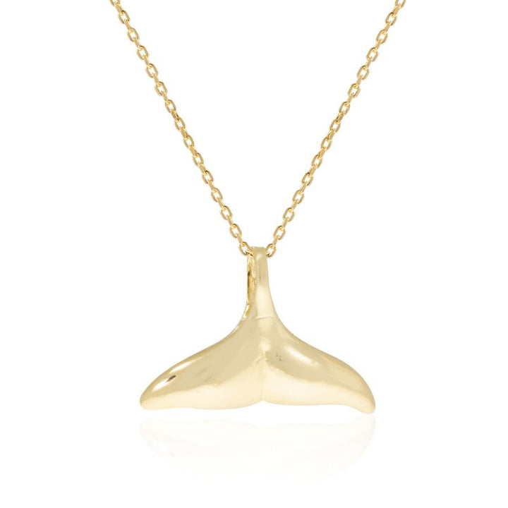 Yellow Gold Plated Whale Fin Pendant