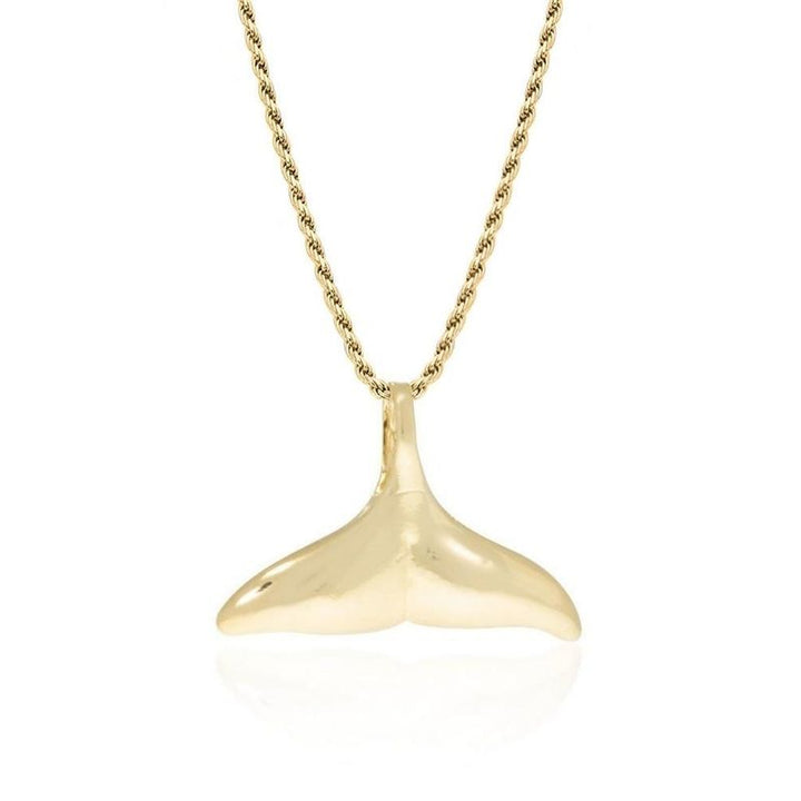 Yellow Gold Plated Whale Fin Pendant