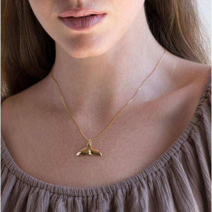 Yellow Gold Plated Whale Fin Pendant