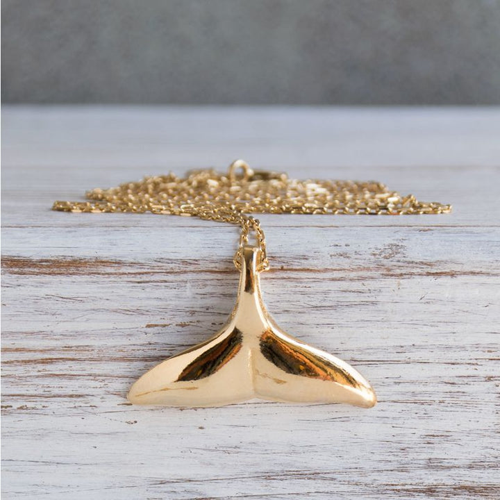 Yellow Gold Plated Whale Fin Pendant