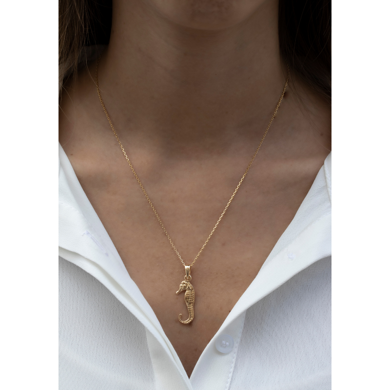 Yellow Gold Plated Seahorse Pendant