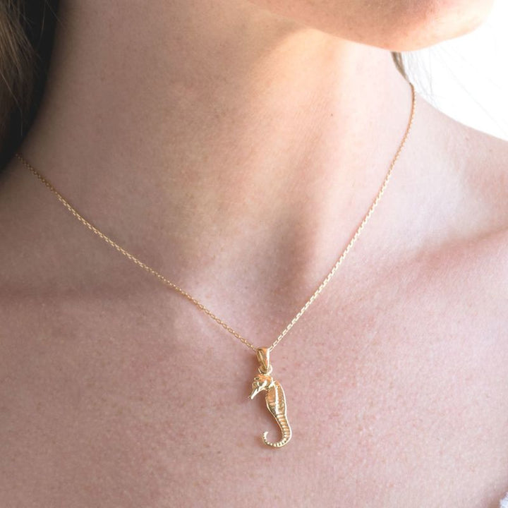 Yellow Gold Plated Seahorse Pendant