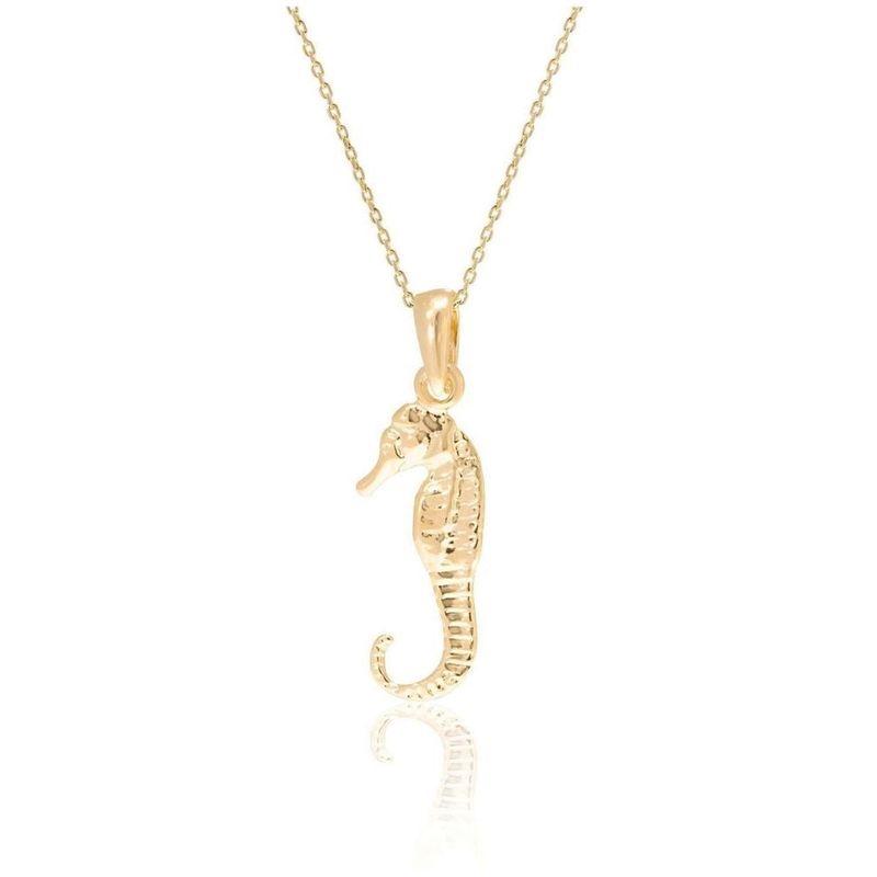 Yellow Gold Plated Seahorse Pendant