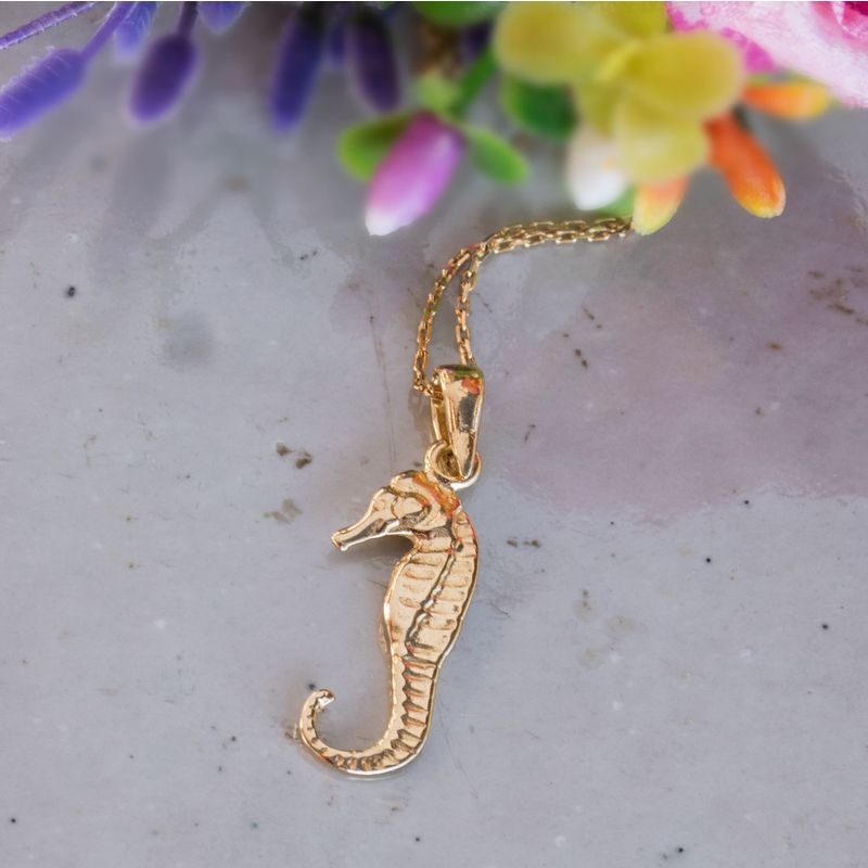 Yellow Gold Plated Seahorse Pendant