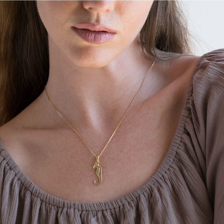 Yellow Gold Plated Seahorse Pendant